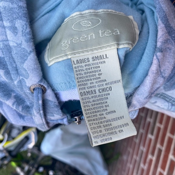 GreenTea Y2K Grunge Short Sleeve Zip Up Hoodie - Goblincore, Twilight, Fairy - Picture 4 of 5